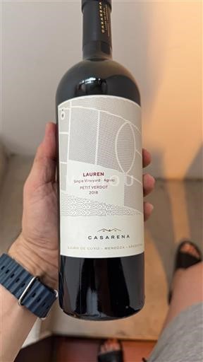 Mendoza Non specificato Casarena Lauren Single Vineyard Agrelo Petit Verdot 2018