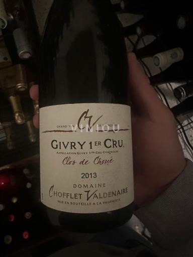 Burgundi Givry Premier Cru Domaine Chofflet Valdenaire Clos de Choué 2013