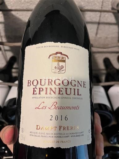 Burgundija Bourgogne Epineuil Domaine Dampt Frères Les Beaumonts 2016