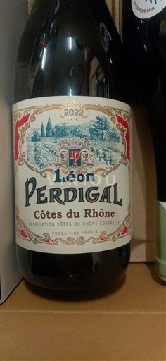 Víno Rouge sec Léon Perdigal 2022 Francie Údolí Rhôny Côtes-du-Rhône AOC