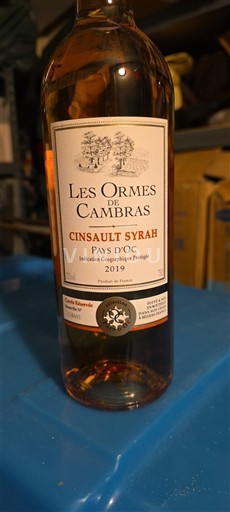 Languedoc og Roussillon Pays d'Oc Les Ormes de Cambras Cinsault Syrah 2019