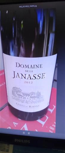 Víno Rouge sec Domaine La Janasse 2012 Francie Údolí Rhôny Côtes-du-Rhône AOC
