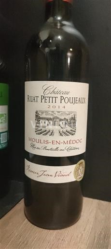 Bordeaux Moulis-en-Médoc Château Ruat Petit Poujeaux Réserve Jean Vanel 2014