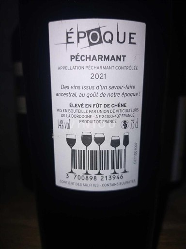 South West Pécharmant Union de Viticulteurs de la Dordogne Époque 2021