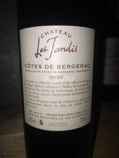 Sudoeste Côtes-de-Bergerac Château Les Tandis 2020