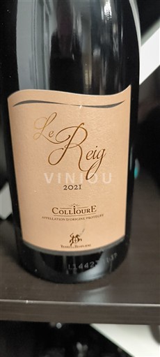 Víno Rouge sec Le Reig Terres des Templiers 2021 Francie Roussillon Collioure AOC