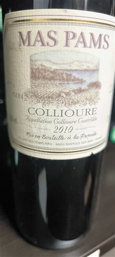 Roussillon Collioure Mas Pams 2010