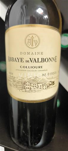 Roussillon Collioure Domaine Abbaye de Valbonne 2008