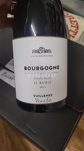 Vine Rouge sec 21 Rubis Vuillemez Père & Fils 2021 Frankrig Bourgogne AOC