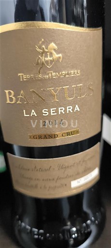 Vine Rouge sec La Serra Terres des Templiers 2014 Frankrig Roussillon Banyuls Grand Cru AOC Grand Cru