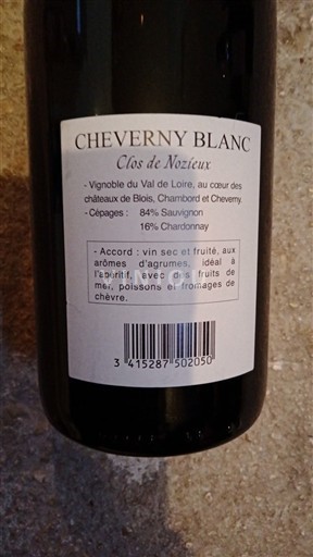 Valle della Loira Cheverny Clos de Nozieux 2022