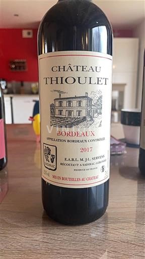 Wines Rouge sec Château Thioulet 2017 France Bordeaux AOC