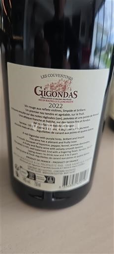 Vale do Ródano Gigondas Les Couventines 2022