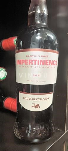 Roussillon Banyuls Cellier des Templiers Impertinence 2011