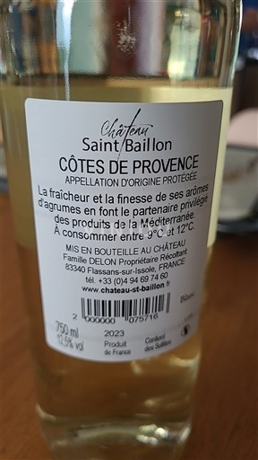 Provence Côtes-de-Provence Château Saint-Baillon 2023