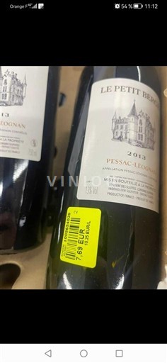 Bordeaux Pessac-Léognan Le Petit Bernat 2013