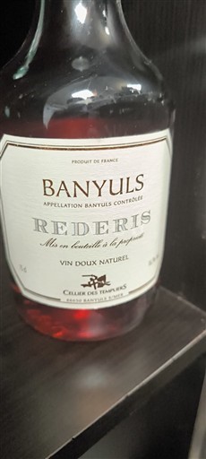 Roussillon Banyuls Cellier des Templiers Rederis Neročník