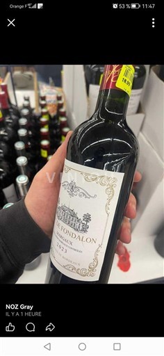 Wines Rouge sec Château Fondalon 2023 France Bordeaux Margaux AOC