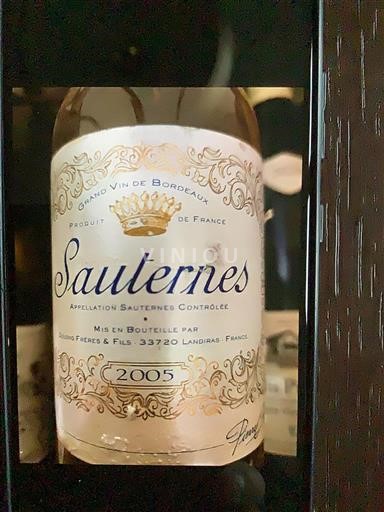 Wines Blanc liquoreux Raymond Fieuzal & Fils 2005 France Bordeaux Sauternes AOC