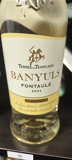 Roussillon Banyuls Terres des Templiers Fontaulé 2021