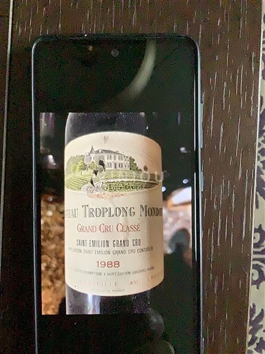 Bordeaux Saint-Émilion Grand Cru Grand Cru Classé Château Troplong Mondot 1988