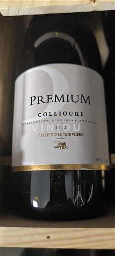 Roussillon Collioure Cellier des Templiers Premium 2012