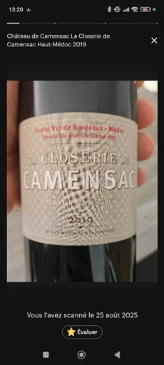 Bordeaux Haut-Médoc Château Camensac La Closerie de Camensac 2019