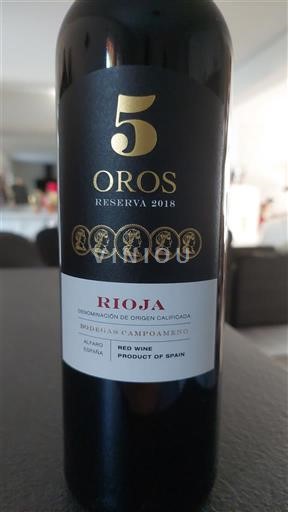 La Rioja rioja Bodegas Campoameno 5 Oros Reserva 2018