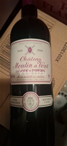Bordéus Lalande-de-Pomerol Château Moulin à Vent Collection 2020