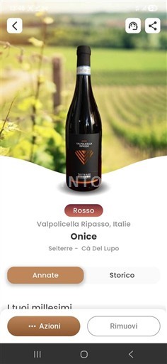Vinos Rouge sec Onice Seiterre - Cà Dei Lupo 2023 Italia Véneto Valpolicella Ripasso DOC
