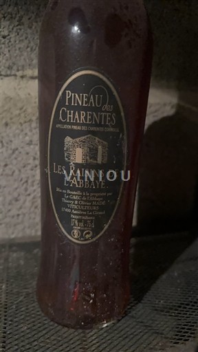 Poitou-Charentes Pineau des Charentes Les Raisins de l'Abbaye Niet-geïntegreerd