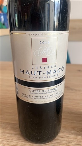 Bordeaux Côtes-de-bourg Château Haut-Macô Jean Bernard 2014
