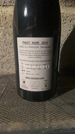 Alsacia Domaine Baur Sang du Dragon Monopole 2015