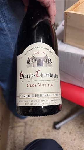 Borgogna Gevrey-Chambertin Grand Cru Domaine Philippe Livera clos village 2018