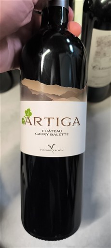 Wines Rouge sec Artiga Château Gaury Balette 2022 France Bordeaux AOC