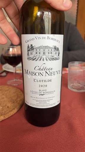 Bordoja Blaye-côtes-de-bordeaux Château Maison Neuve Clotilde 2020