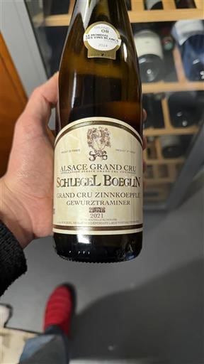 Vine Blanc sec Grand Cru Zinnkoepflé Gewurztraminer Schlegel Boeglin 2021 Frankrig Alsace Ikke specificeret AOC Grand Cru
