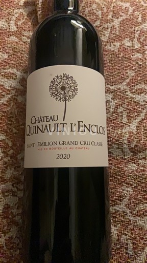 Bordeaux Saint-Émilion Grand Cru Grand Cru Château Quinault L'Enclos 2020