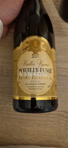 Vinos Blanc sec Cuvée Paullacum Vieilles Vignes Jean-Jacques Bardin 2021 Francia Valle del Loira Pouilly-fumé AOC