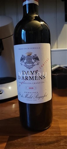Bordeaux Saint-Émilion Grand Cru Clos La Madeleine Dame d'Armens 2020