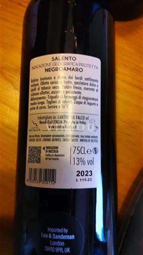 Puglia Susumaniello Salento Cantine De Falco 2023