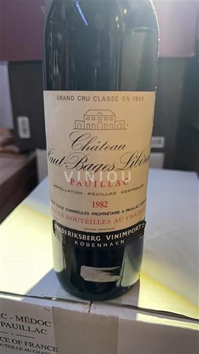Bordeaux Pauillac Grand Cru Château Haut-Bages Libéral 1982