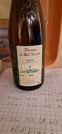 Vinos Blanc sec Domaine Haut-Pressoir 2018 Francia Valle del Loira Anjou AOC