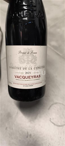 Weine Rouge sec Domaine La Cyprière 2021 Frankreich Rhônetal Vacqueyras AOC