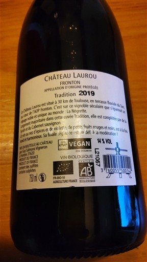 Lounais-Ranska Fronton Château Laurou Tradition 2019
