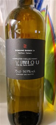 Valais Valais AOC Domaine Ssex Completer Vieilles Vignes 2022