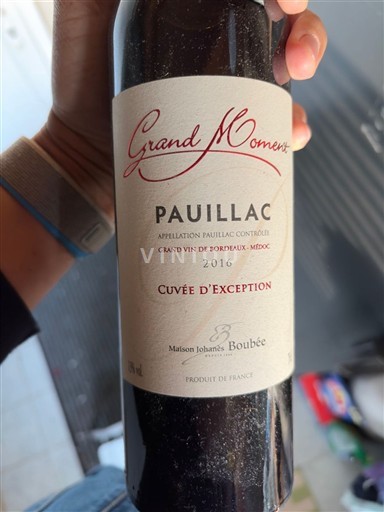 Bordeaux Pauillac Maison Johanes Boubée Grand Moment d’Exception 2016