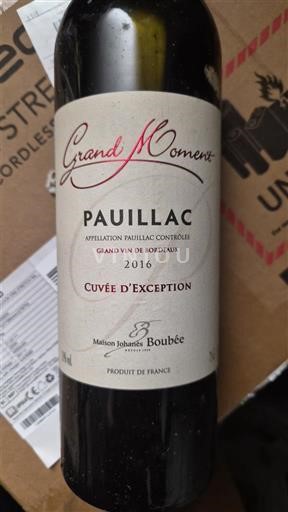 Bordeaux Pauillac Maison Johanes Boubée Grand Moment d’Exception 2016