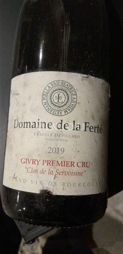 Burgundi Givry Premier Cru Domaine La Ferté Clos de la Servoisine 2019