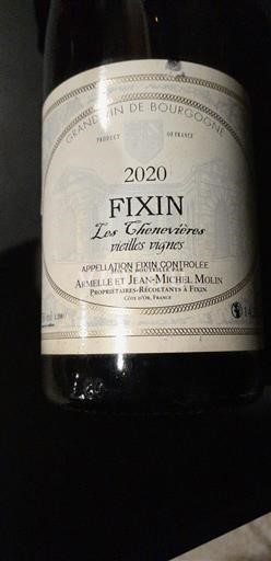 Burgundy Fixin Armelle et Jean-Michel Molin Les Chenevières Vieilles Vignes 2020